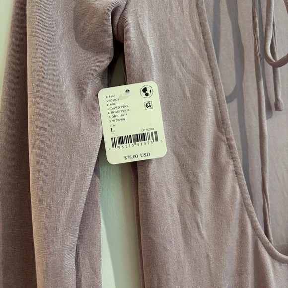 Free People Intimately Call Me Later Long Sleeve Slip Dress Large Dawn Pink NWT - Picture 7 of 7